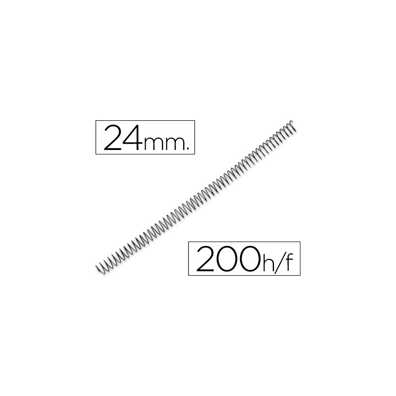 Espiral metalico q-connect 64 5:1 24mm 1,2mm caja de 100 unidades