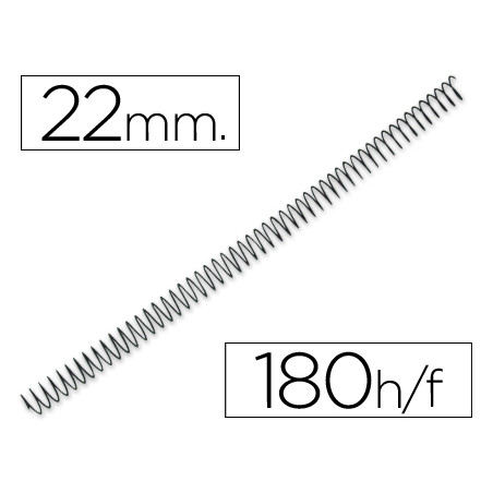 Espiral metalico q-connect 64 5:1 22mm 1,2mm caja de 100 unidades