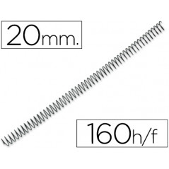 Espiral metalico q-connect 64 5:1 20mm 1,2mm caja de 100 unidades