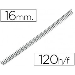 Espiral metalico q-connect 64 5:1 16mm 1,2mm caja de 100 unidades