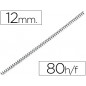 Espiral metalico q-connect 64 5:1 12 mm 1mm caja de 200 unidades