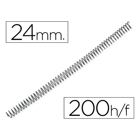 Espiral metalico q-connect 56 4:1 24mm 1,2mm caja de 100 unidades
