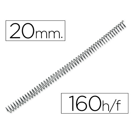 Espiral metalico q-connect 56 4:1 20mm 1,2mm caja de 100 unidades