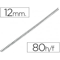 Espiral metalico q-connect 56 4:1 12mm 1mm caja de 200 unidades