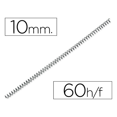 Espiral metalico q-connect 56 4:1 10mm 1mm caja de 200 unidades