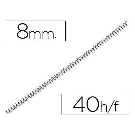 Espiral metalico q-connect 56 4:1 8mm 1mm caja de 200 unidades