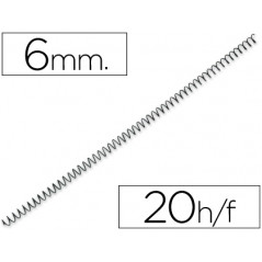Espiral metalico q-connect 56 4:1 6mm 1mm caja de 200 unidades