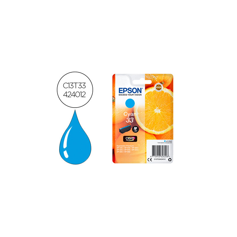 Ink-jet epson expression premium t3342 xp-530 / xp-630 / xp-640 / xp-830 / xp-900 cian 300 pag