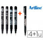 Rotulador artline comic pen calibrado micrometrico negro bolsa de 3 uds 0,2 0,4 0,8 + permanente 853