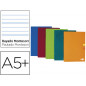 Libreta liderpapel scriptus a5 plus 48 hojas 90g/m2 rayado montessori 5mm con margen colores surtidos