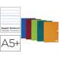 Libreta liderpapel scriptus a5+ plus 48 hojas 90gr rayado montessori 5mm con margen colores surtidos