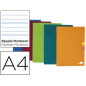 Libreta liderpapel scriptus a4 48 hojas 90g/m2 rayado montessori 5mm con margen colores surtidos