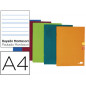 Libreta liderpapel scriptus a4 48 hojas 90gr rayado montessori 3,5mm con margen colores surtidos