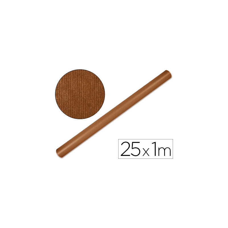 Papel kraft liderpapel marron fuerte rollo 25x1 mt