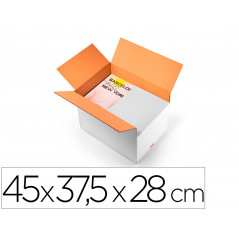 Caja para embalar q-connect blanca regulable en altura doble canal 450x280 mm