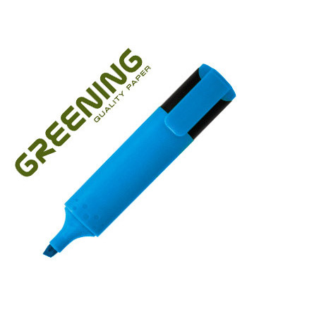 Rotulador greening fluorescente punta biselada azul