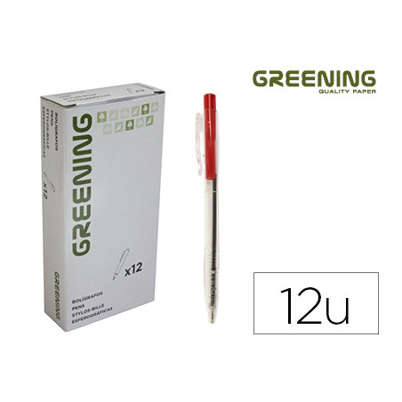 Boligrafo greening rojo retractil