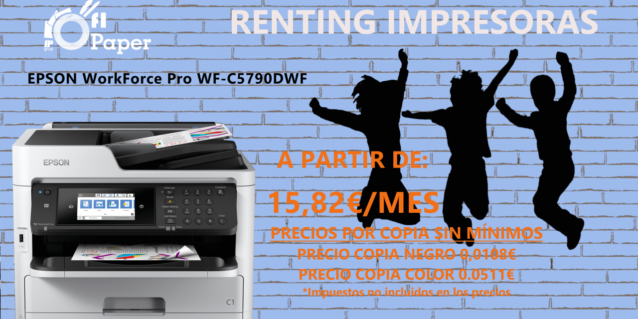 ¡Oferta renting! Impresora Epson WorkForce Pro WF-C5790DWF