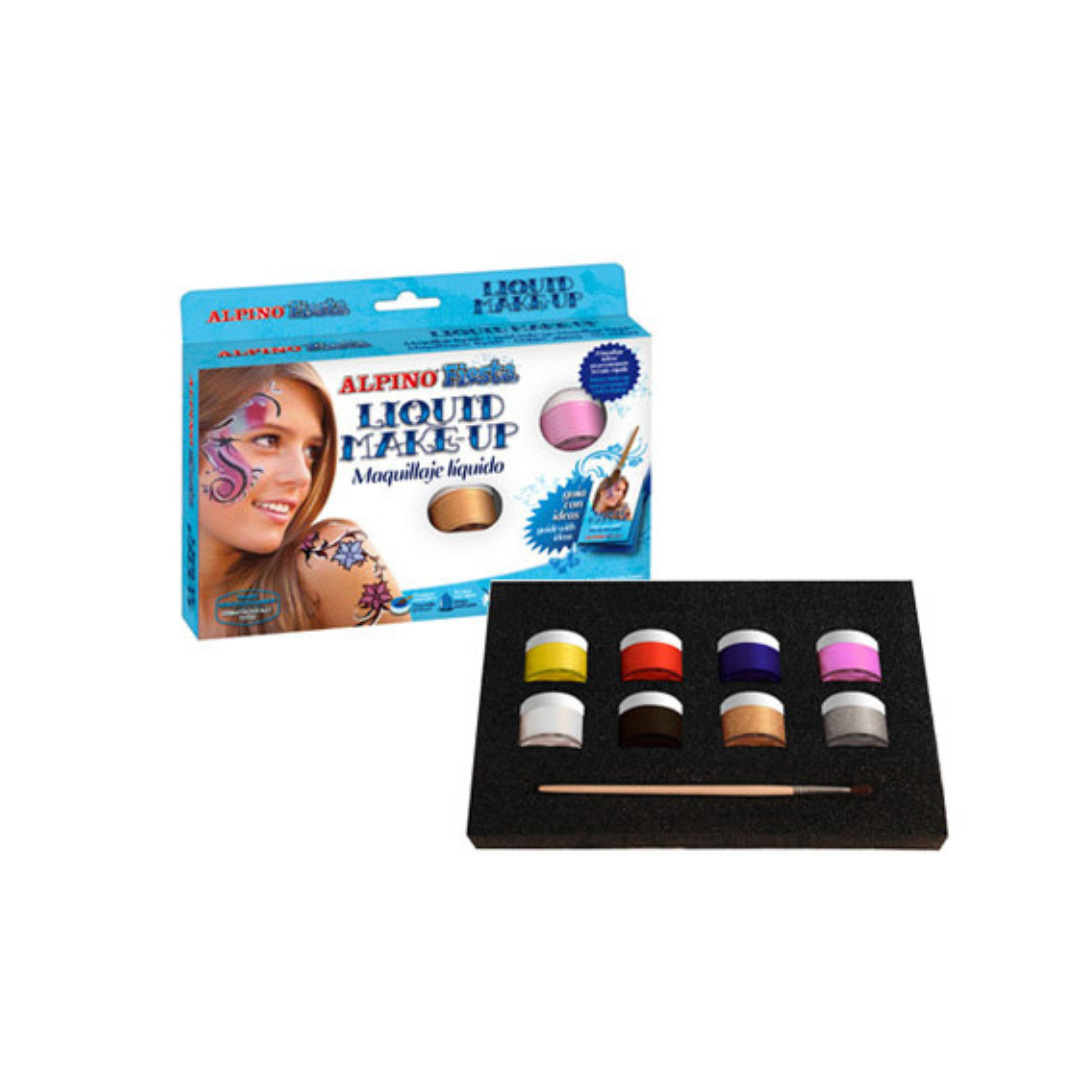 MAQUILLAJE LÍQUIDO SET DE 8 COLORES SURTIDOS MÁS PINCE Pintura a dedos maped, Ofipaper