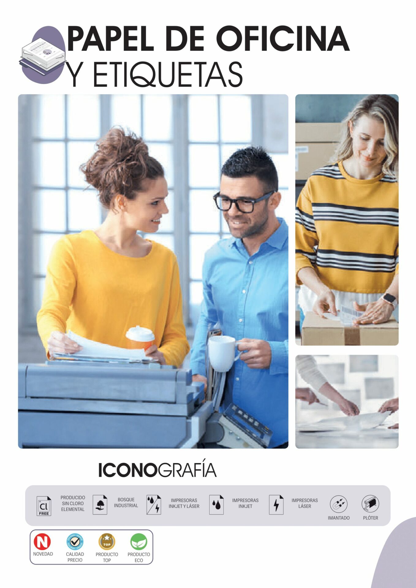 Papel de oficina y etiquetas
